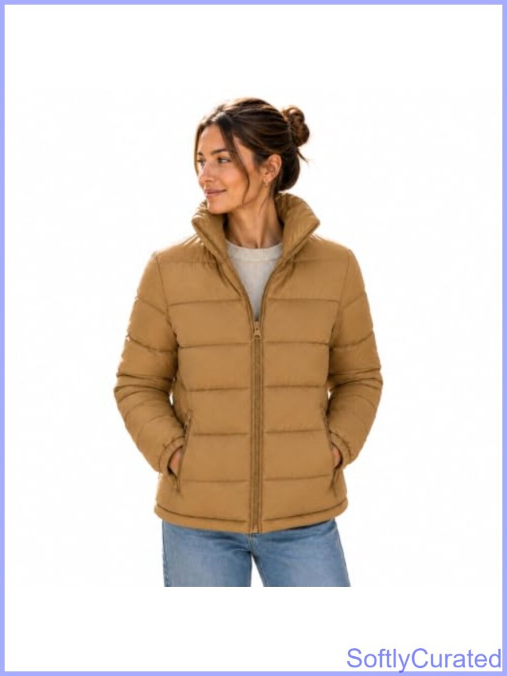 Packable Quilted Puffer Jacket Lightweight Nylon Winter Coat